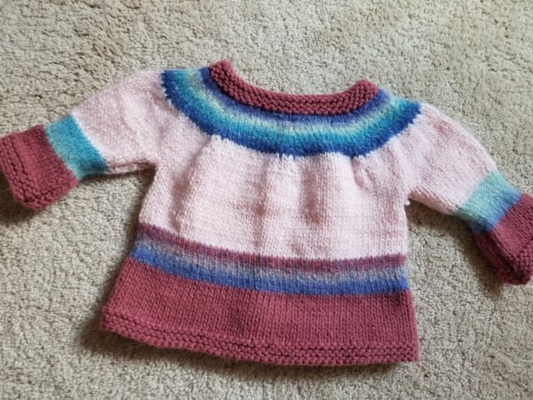 pink yoled cardigan